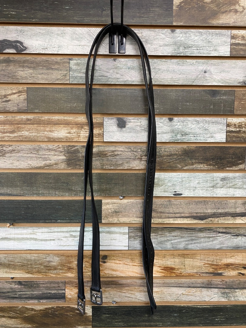 USED Dressage Stirrup Leathers 60" Black