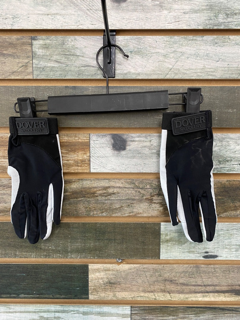 USED Dover Leather Riding Gloves 7 Light Grey