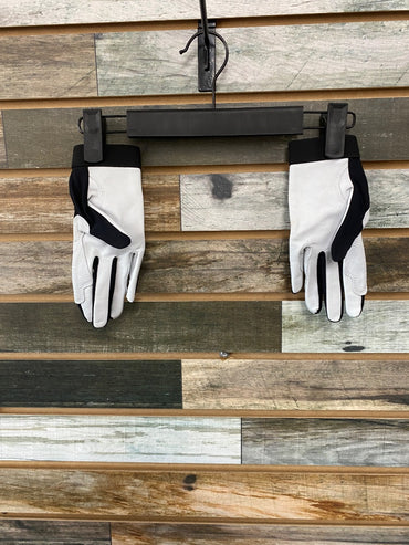 USED Dover Leather Riding Gloves 7 Light Grey