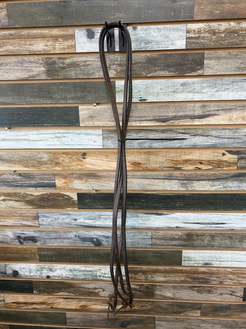 USED Golden Horseshoe Equestrian Western Reins Split 20” Dark OIl