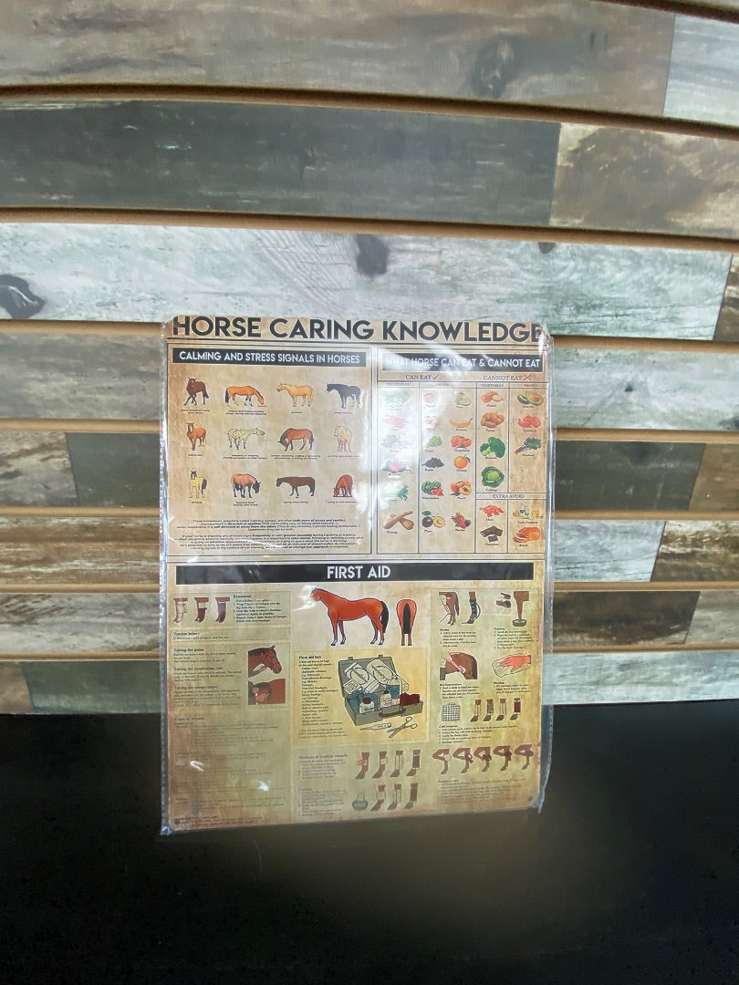 USED  Horse Caring Knowledge Metal Sign