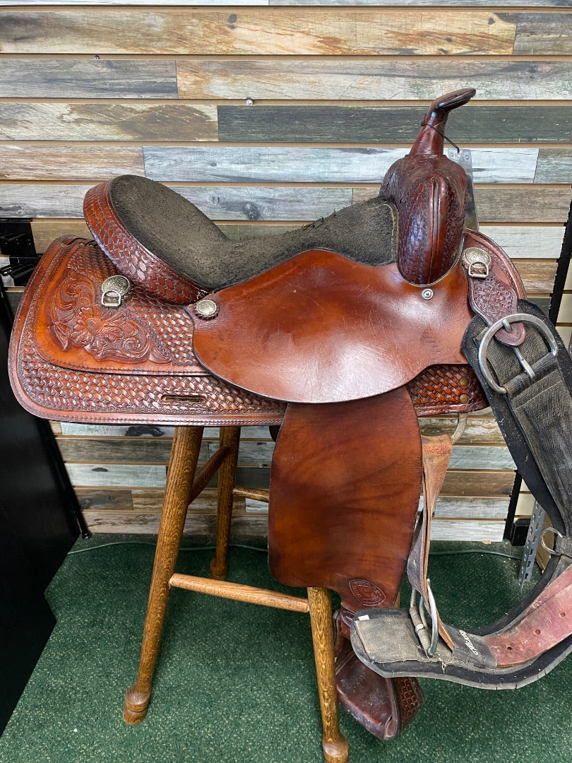 USED Hereford Tex Tan Western Trail/Pleasure Saddle 15" Dark Oil
