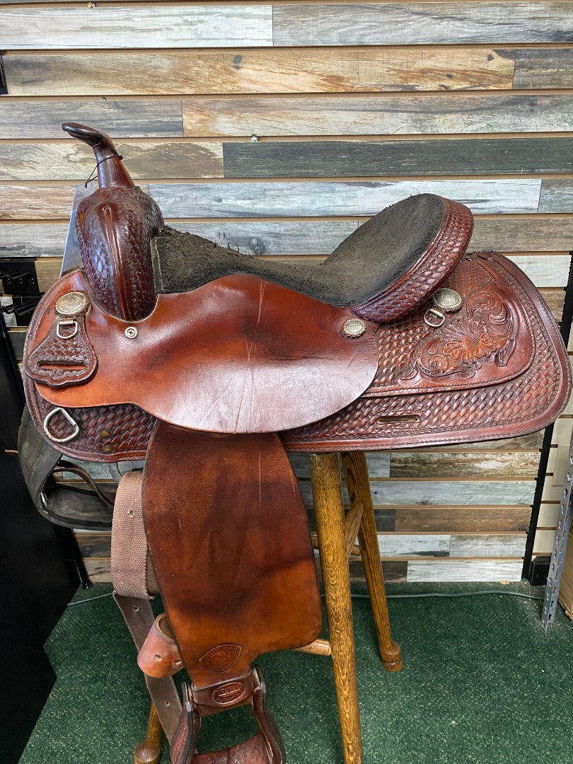 USED Hereford Tex Tan Western Trail/Pleasure Saddle 15" Dark Oil