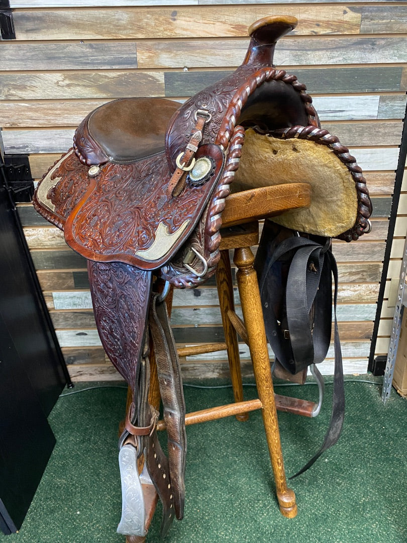 USED Billy Royal Western Show Saddle 15" Dark Oil