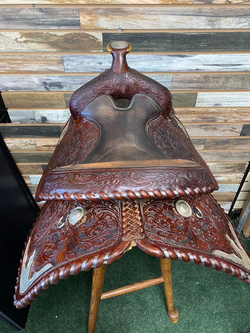 USED Billy Royal Western Show Saddle 15" Dark Oil