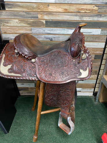 USED Billy Royal Western Show Saddle 15" Dark Oil