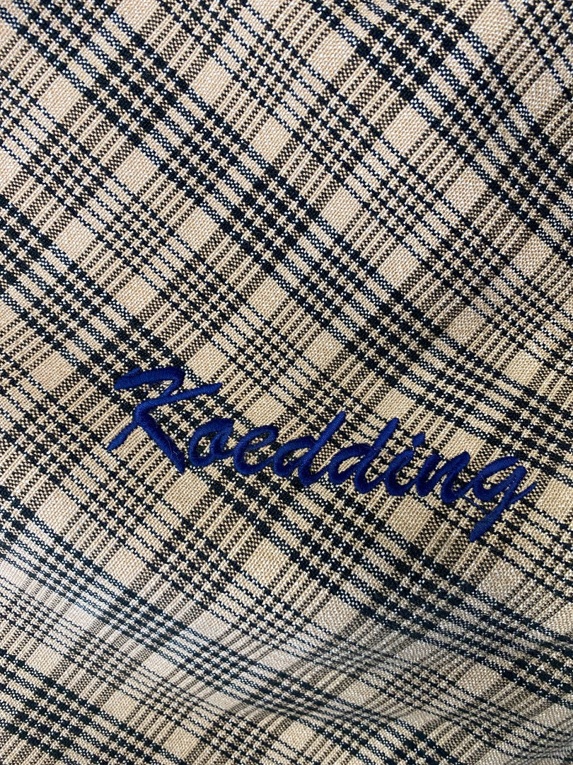 USED 5/A Baker Blankets 74" Blue/Tan Plaid