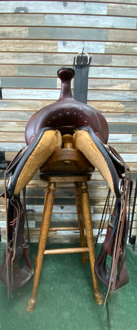 USED Circle Y Flex Saddle Trail with Girth 17" Dark Oil