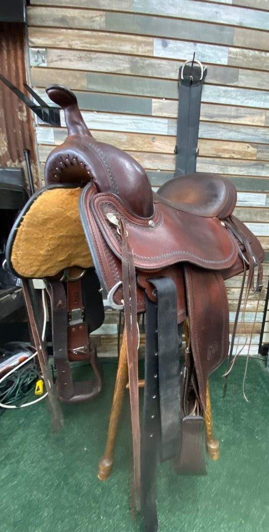 USED Circle Y Flex Saddle Trail with Girth 17" Dark Oil