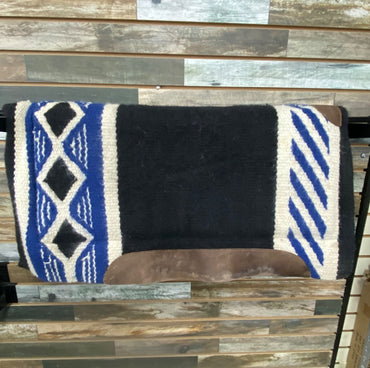 USED Showman Western Saddle Pad 30"x30" Blue/White/Black
