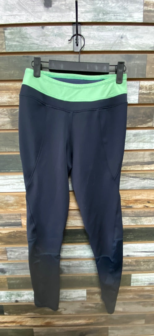 USED Irideon Knee Patch Breeches Fleece XL Navy/Green