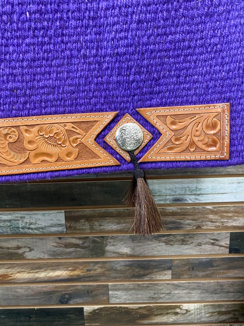 USED No Brand Western Saddle Pad Wool 34x36 Purple