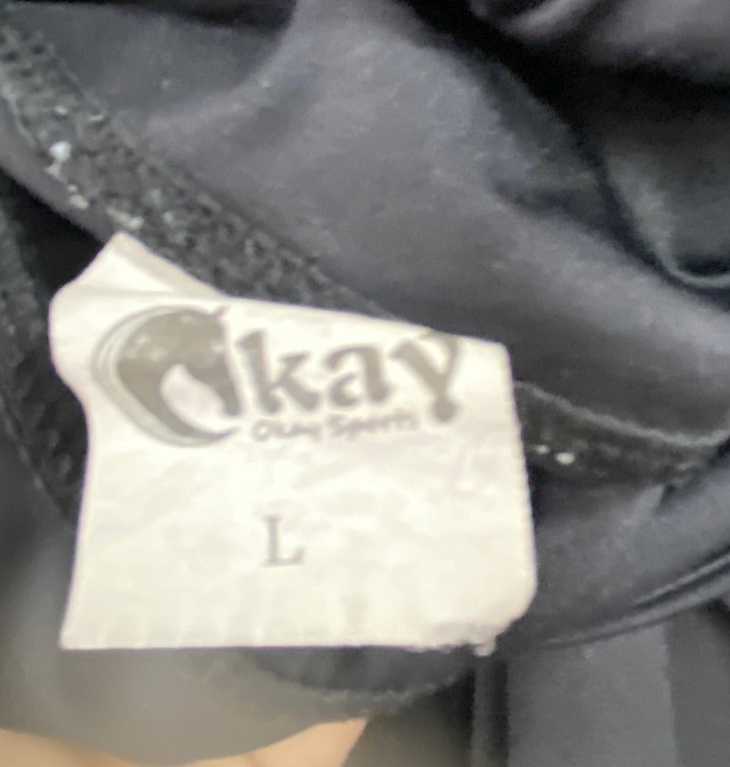 USED Okay Knee Patch Tights L Black