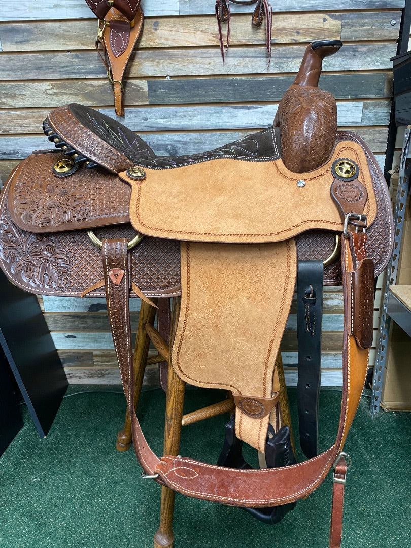 USED Billy Cook Western All Around Saddle 17” Tan/Dark Oil