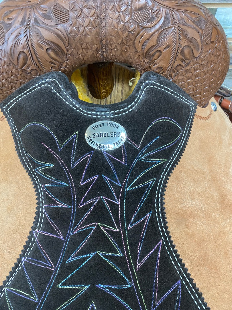 USED Billy Cook Western All Around Saddle 17” Tan/Dark Oil