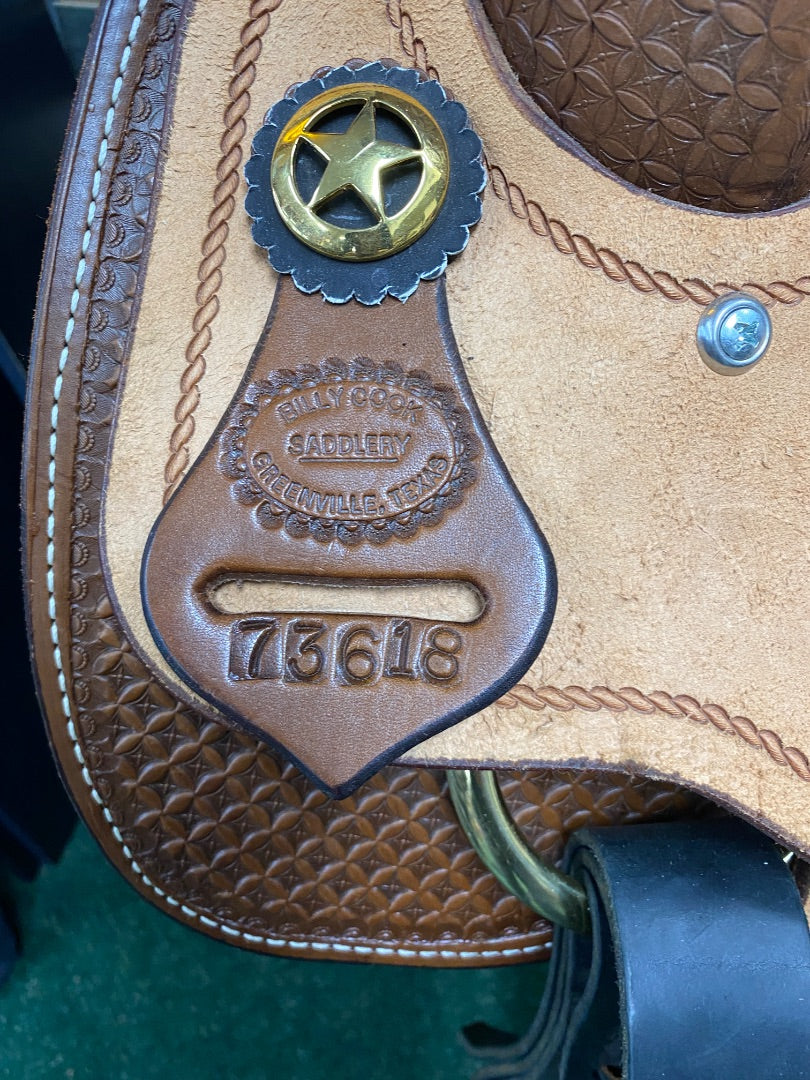 USED Billy Cook Western All Around Saddle 17” Tan/Dark Oil
