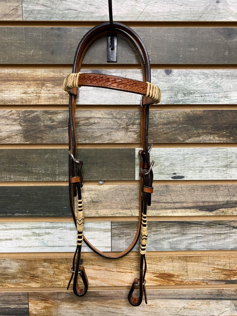 USED Sharp Western Browband Headstall Horse Medium Oil