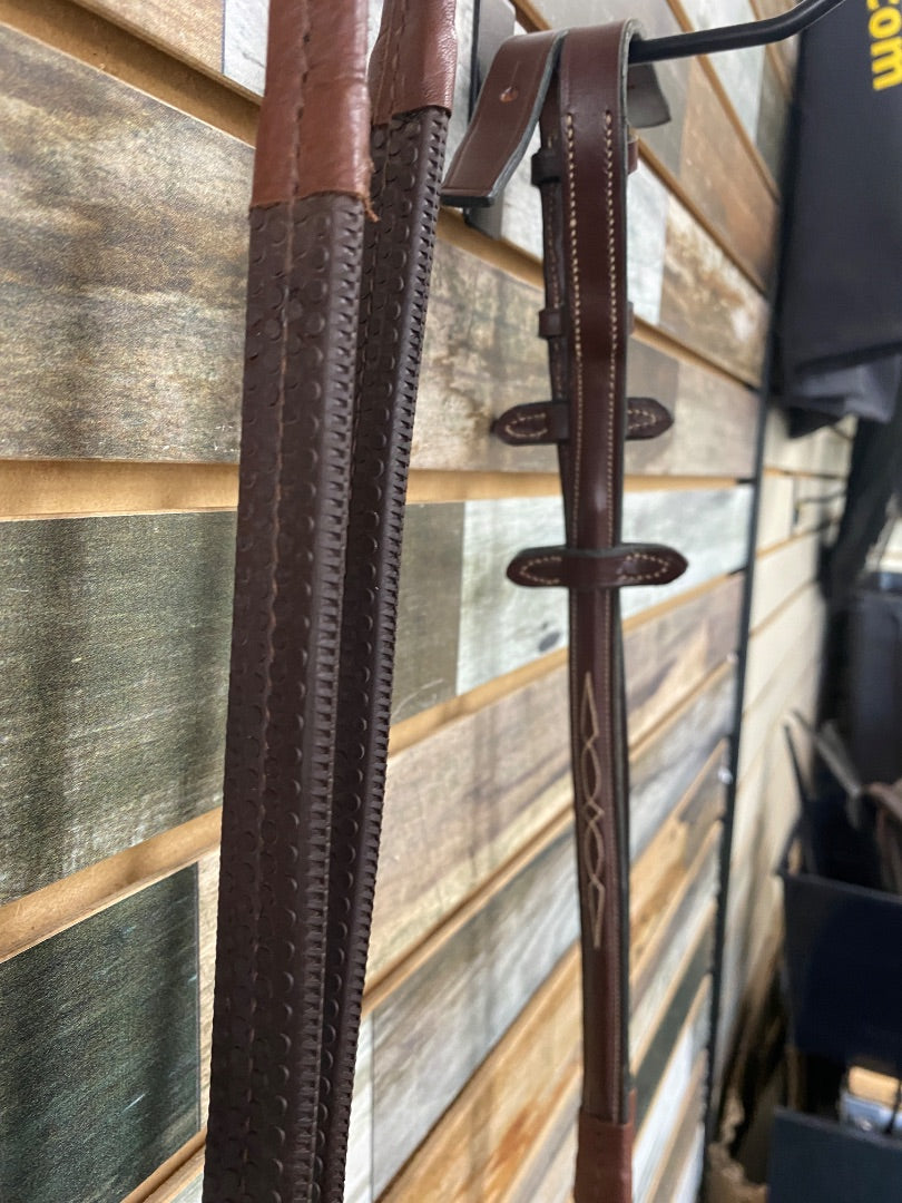 USED Beval English Rubber Rein 52” Dark Oil