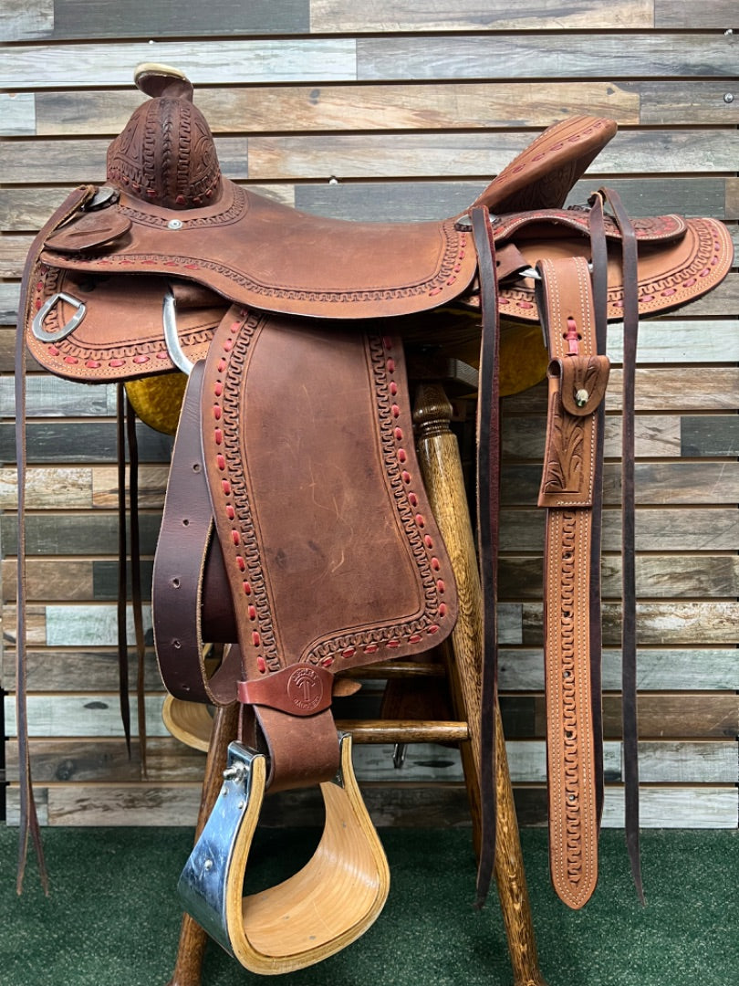 USED Circle T Ranch Saddle 17" Medium Oil