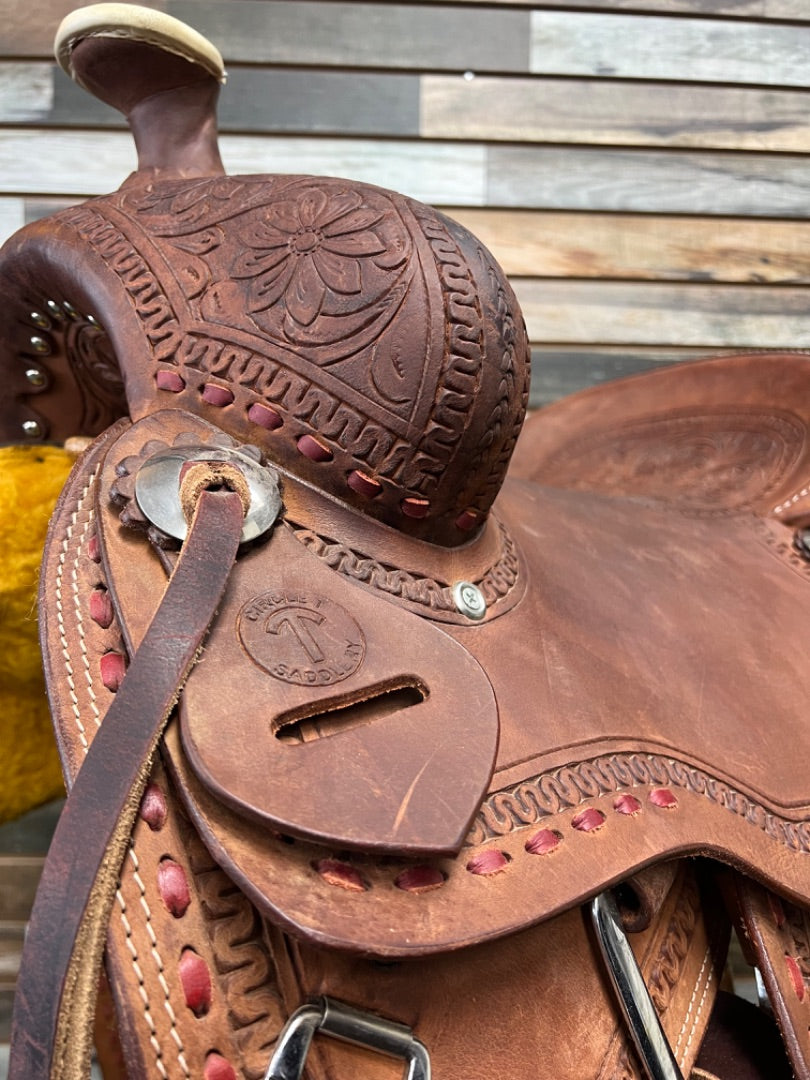 USED Circle T Ranch Saddle 17" Medium Oil