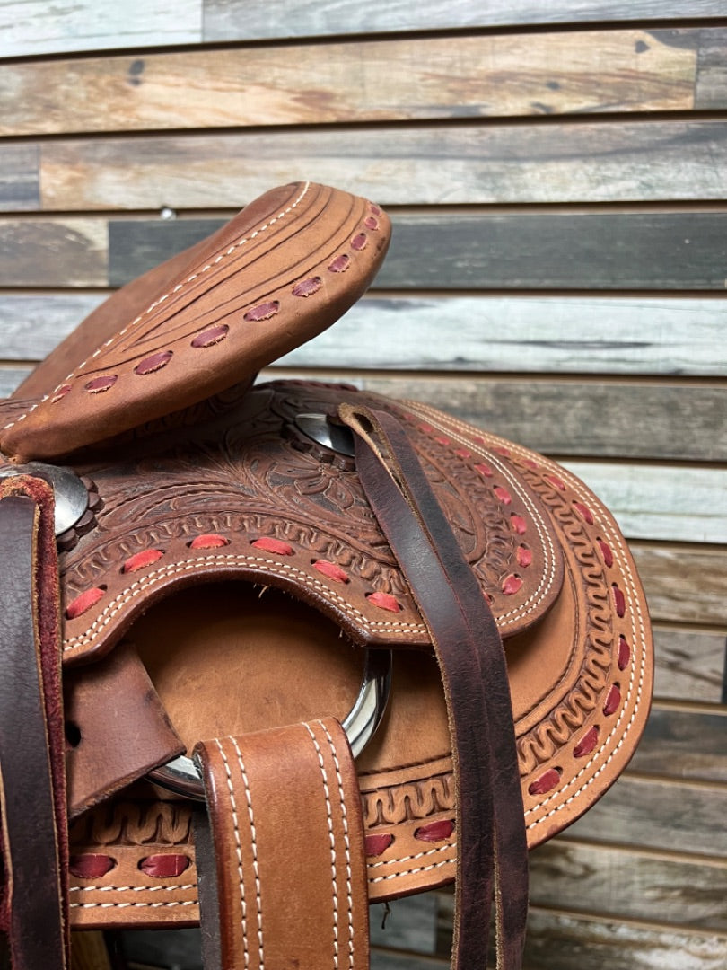 USED Circle T Ranch Saddle 17" Medium Oil