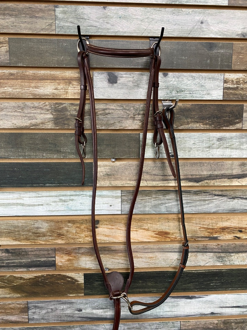 USED H. Dobbs English 3 Point Standing Martingale Horse Chestnut