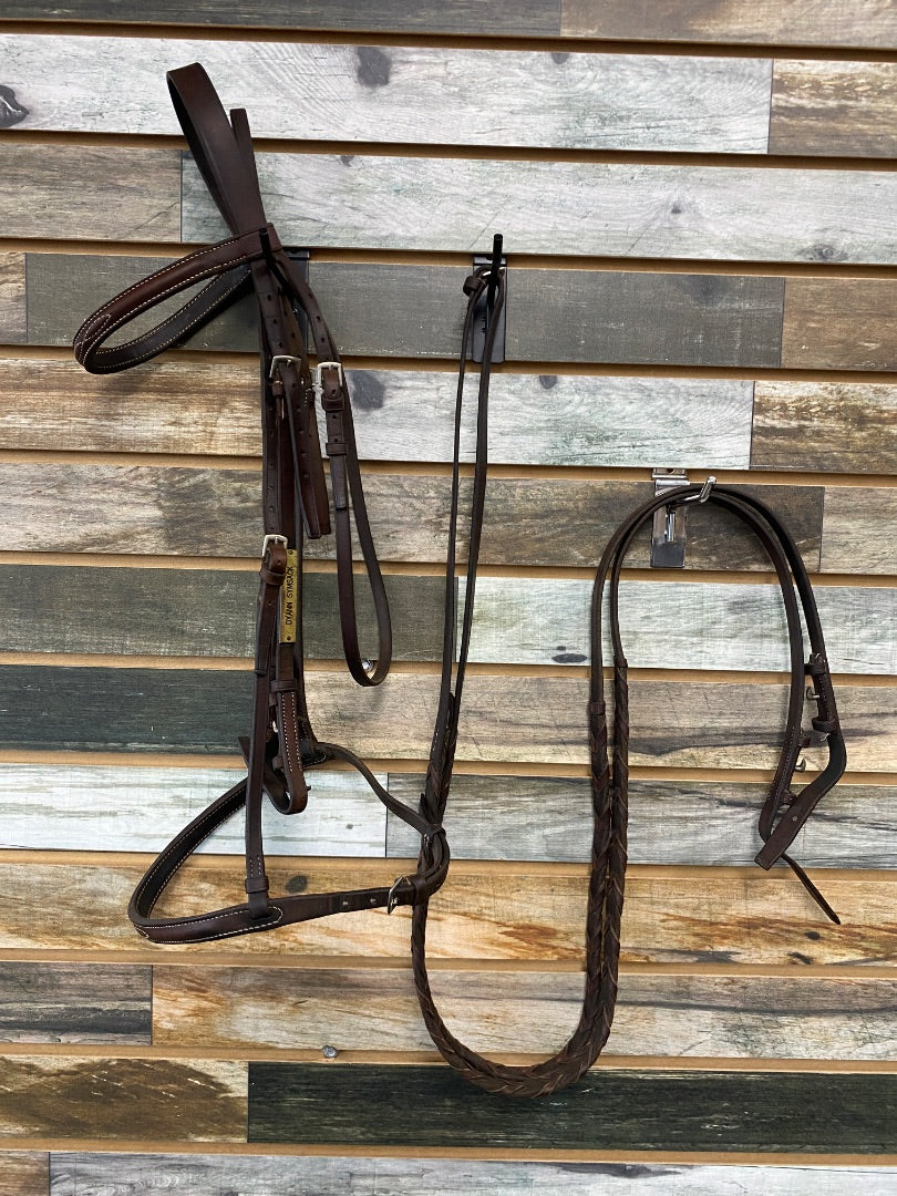USED Golden Horseshoe Equestrian English Bridle With Horse Dark OIl