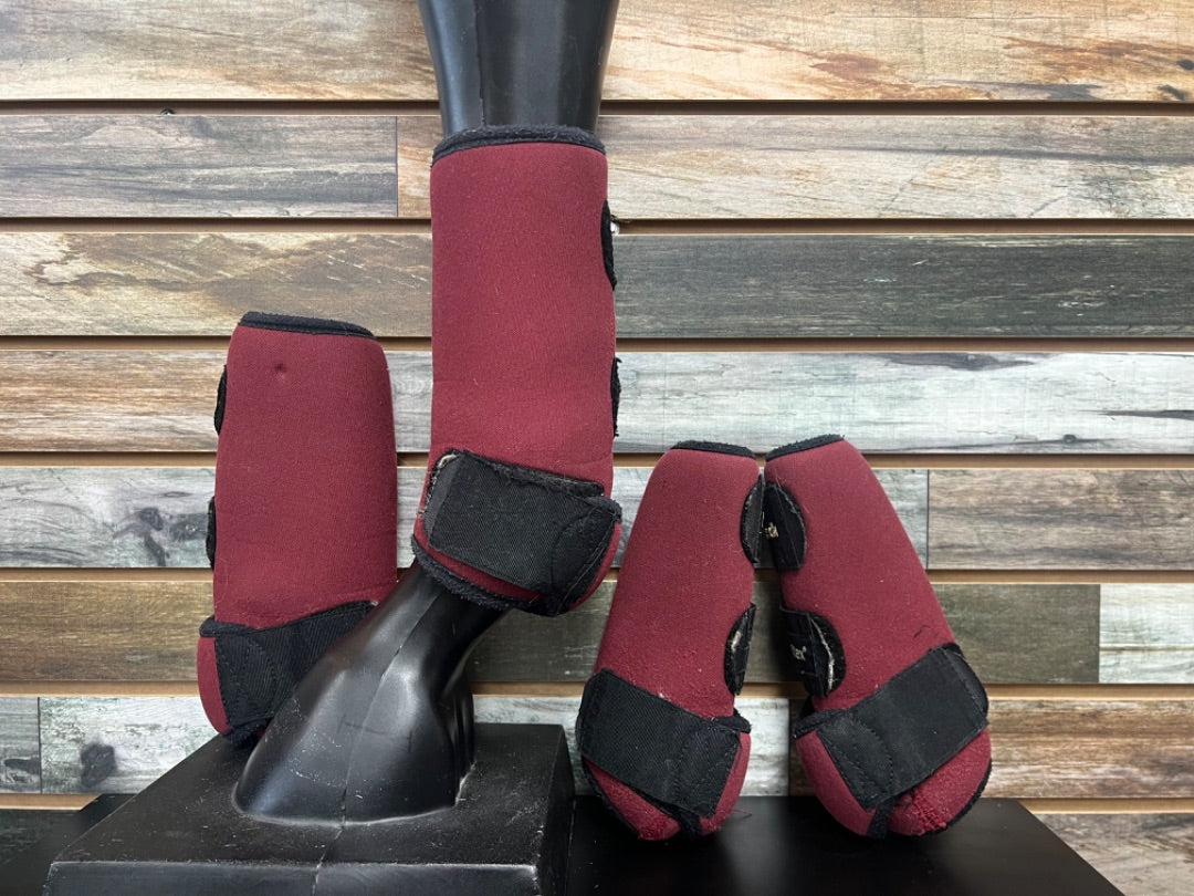 USED Back On Track Back and Front Boots with Case Small Red