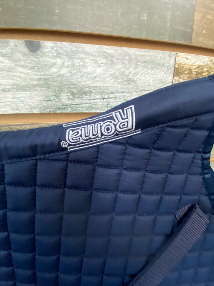 USED Roma English Saddle Pads Full Navy Blue