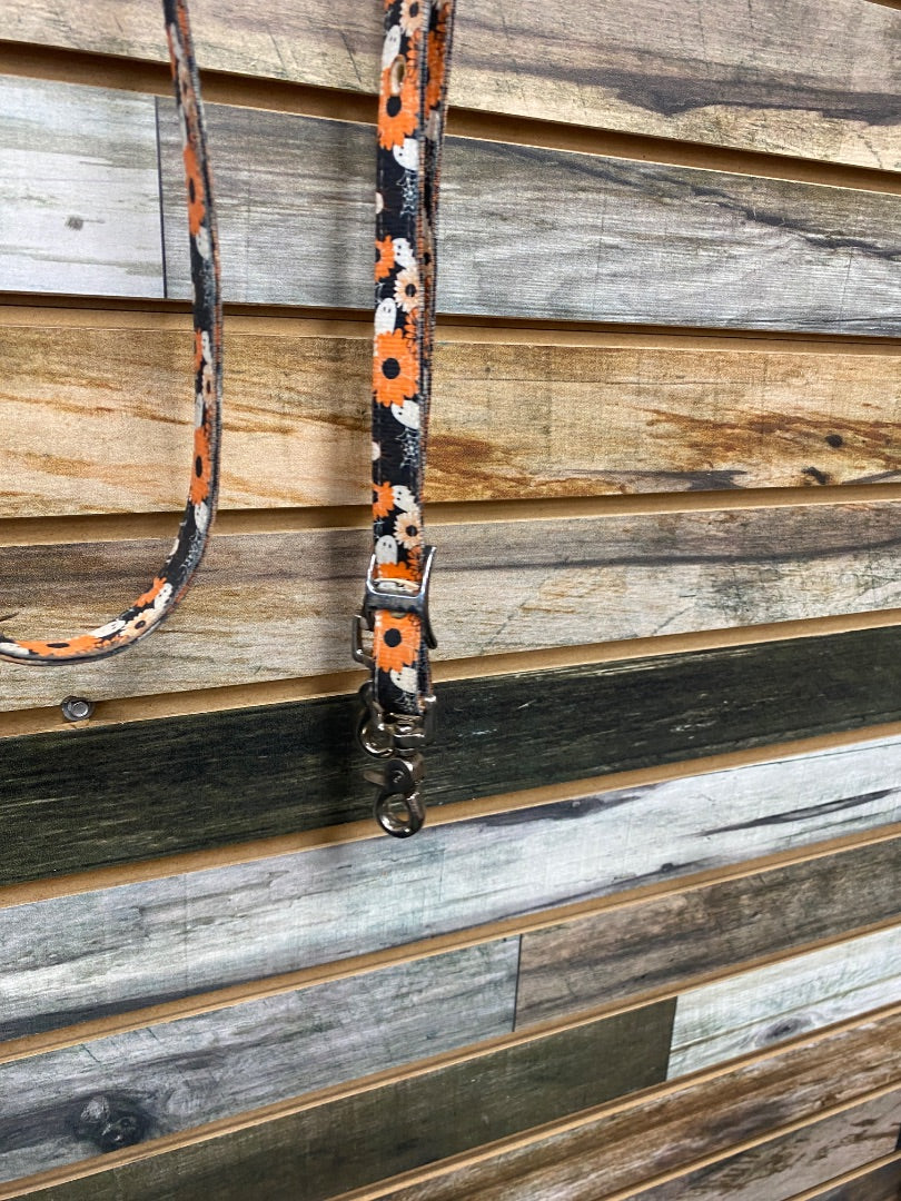 USED Hot Headstalls Braided Roper Reins Orange/Black/White