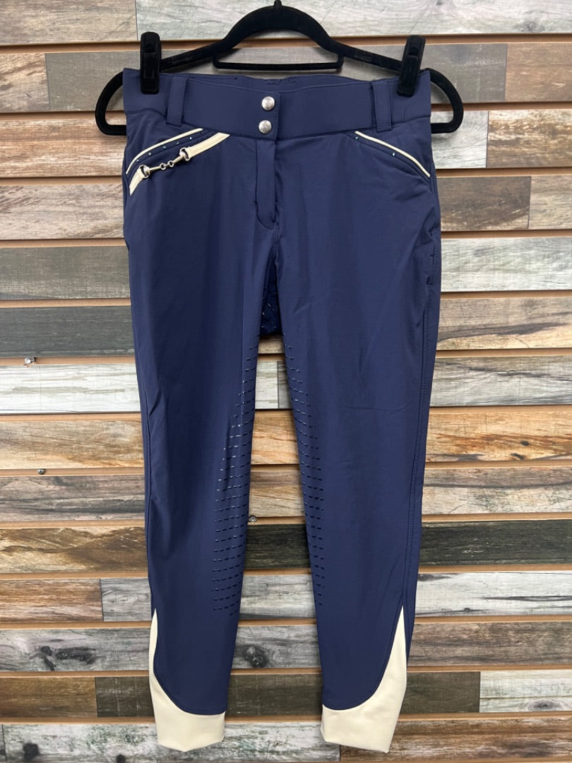USED Lauren Garrelli 68 Fullseat Silicone Breeches 26 Navy