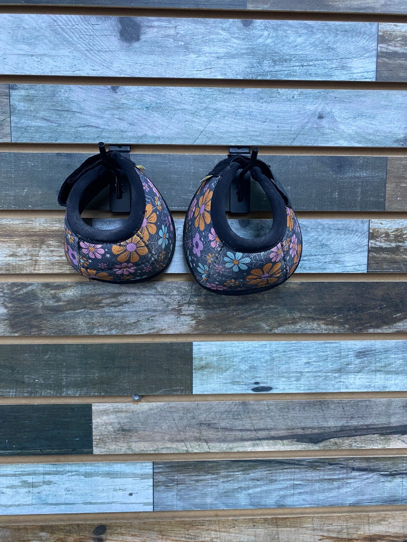 USED Hot Headstalls Halloween Bell Boots M Floral