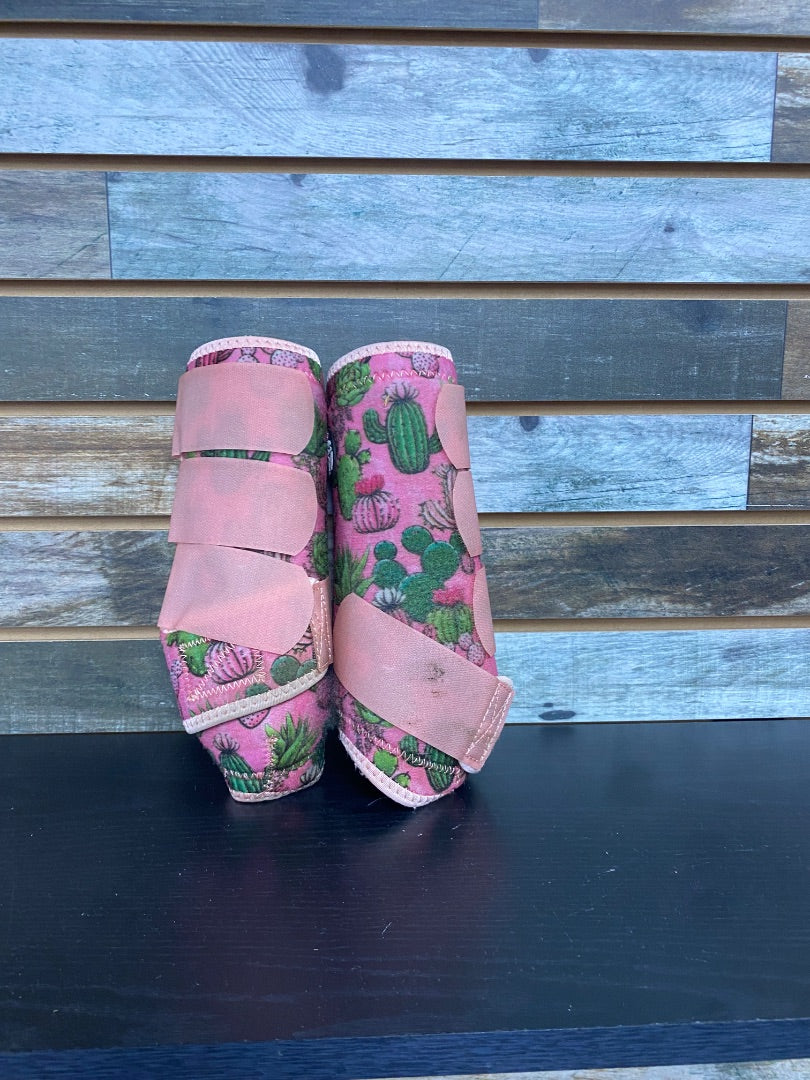 USED Pretty Polos By Jessie Pink Cactus Sport Boots M Pink