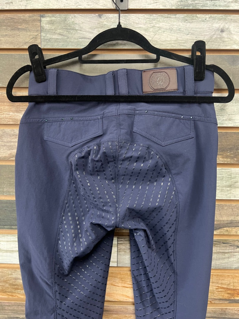USED Lauren Garrelli 68 Fullseat Silicone Breeches 26 Navy