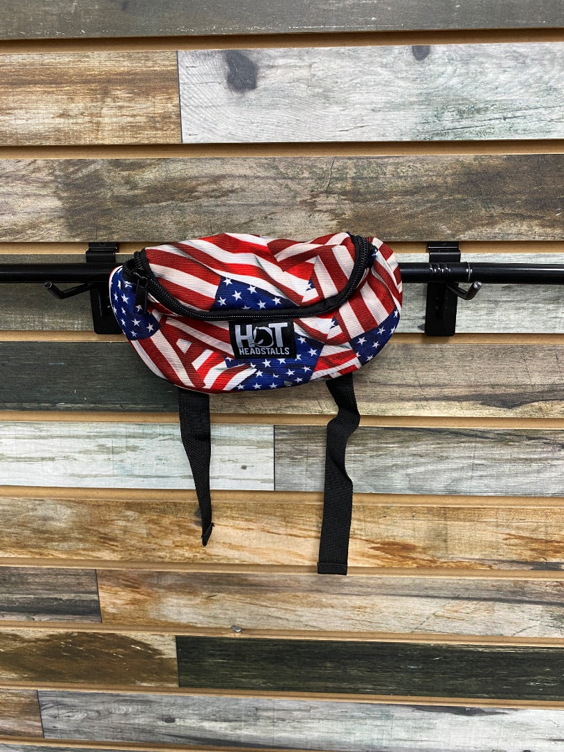 USED Hot Headstalls Saddle Bag Red/White/Blue