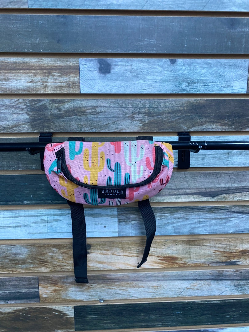 USED Saddle Sack Saddle Bag Pink Cactus