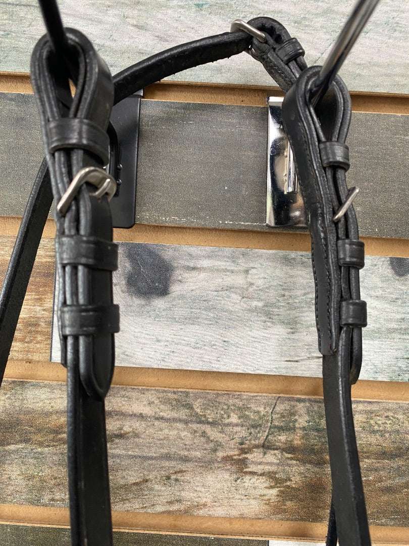 USED Bobbys English Tack English Rubber/Leather Reins 66" Black