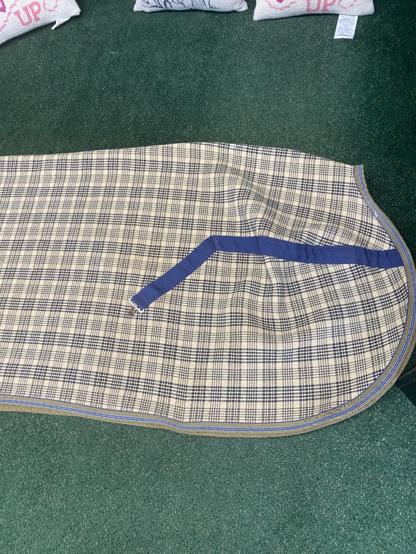 USED 5/A Baker Plaid Stable Blanket 84" Tan