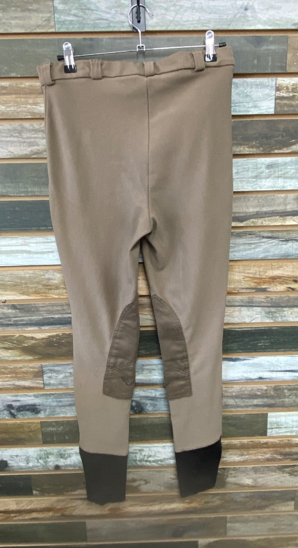 USED Tuffrider Knee Patch Breeches 32 Dark Tan