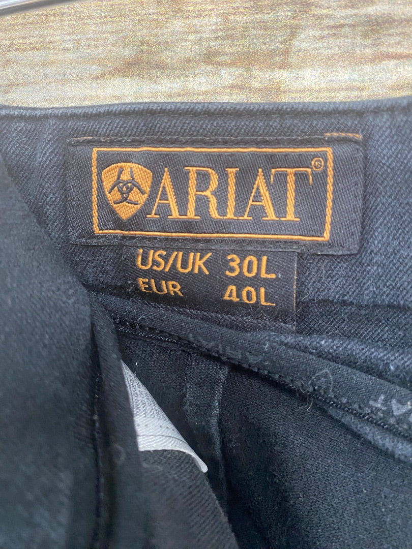 USED Ariat Ladies English Full Seat Breeches 30L Black