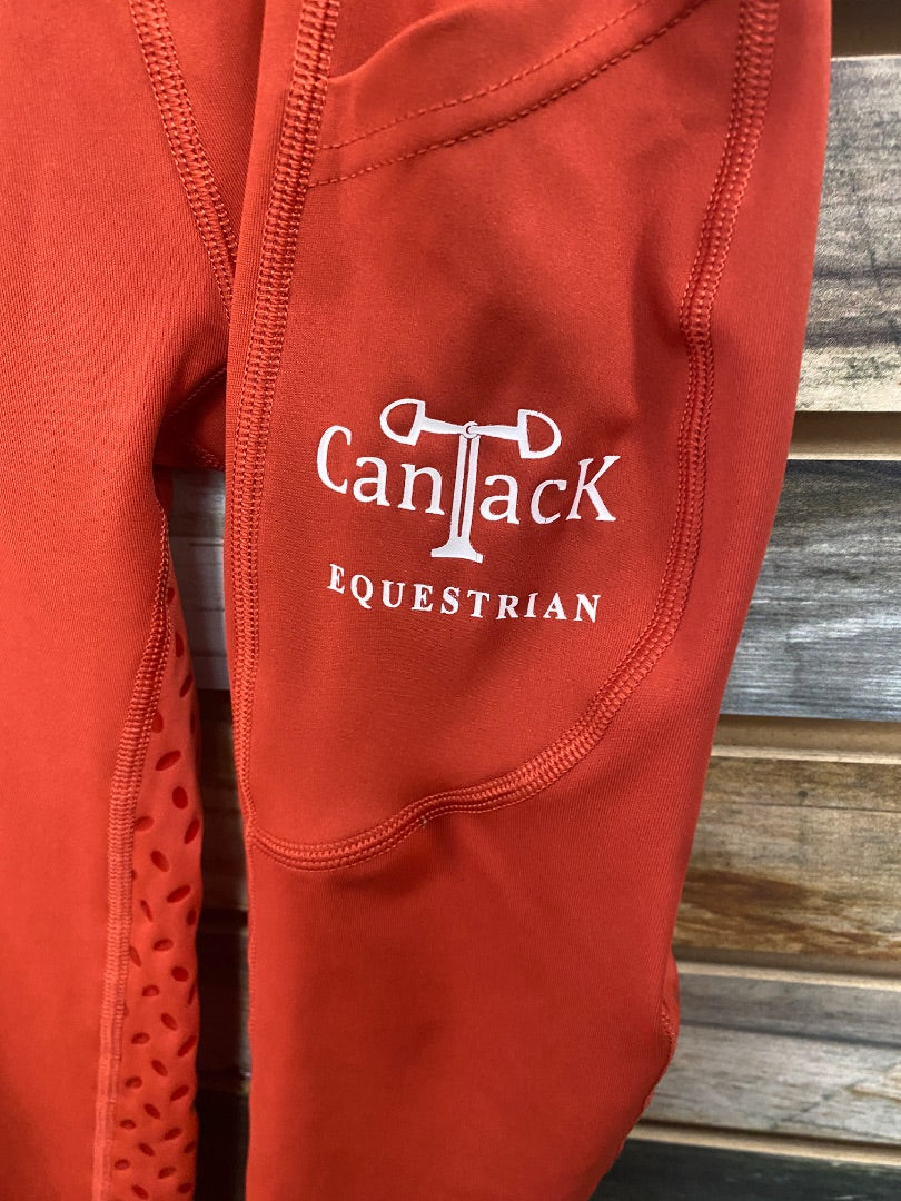 USED Cantak Youth English Riding Tights 9/10 Red