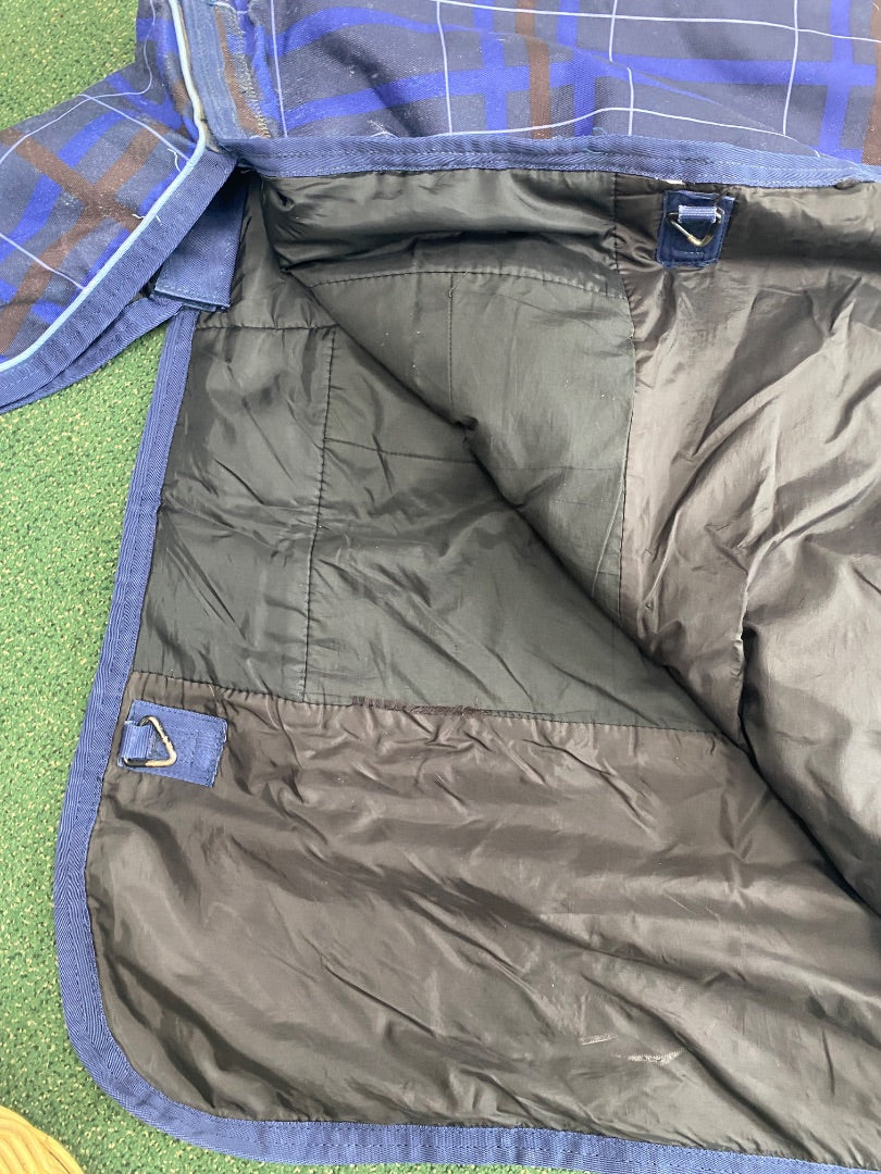 USED 82” Pessoa Blue Plaid Blanket