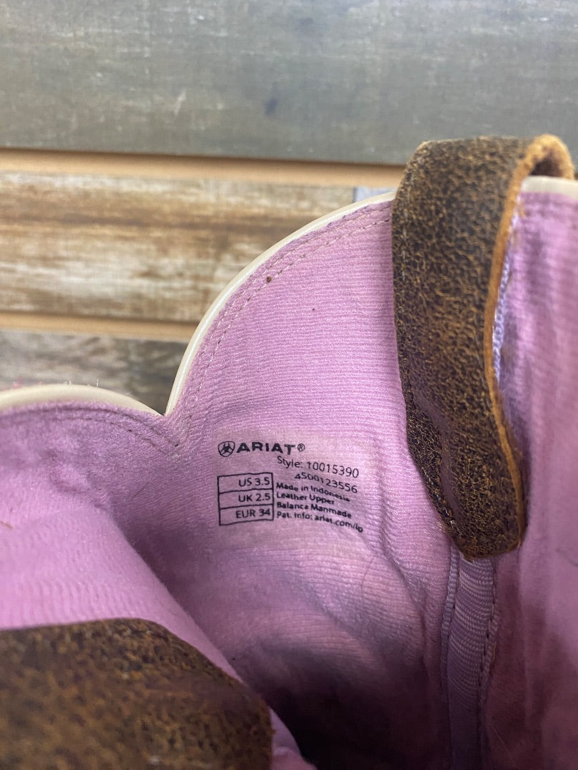 USED Ariat Youth Western Boots 3.5 Purple