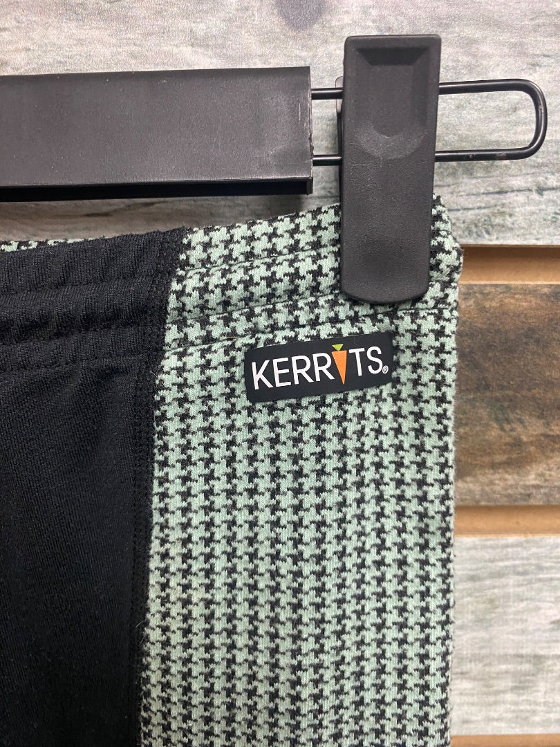 USED Kerrits Youth Kneepatch Riding Tights Medium Green/Black