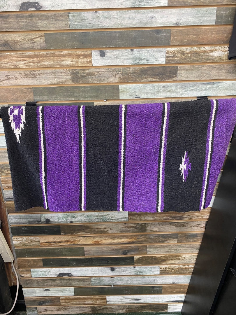USED No brand Western Saddle Blanket Horse Purple/Black/White