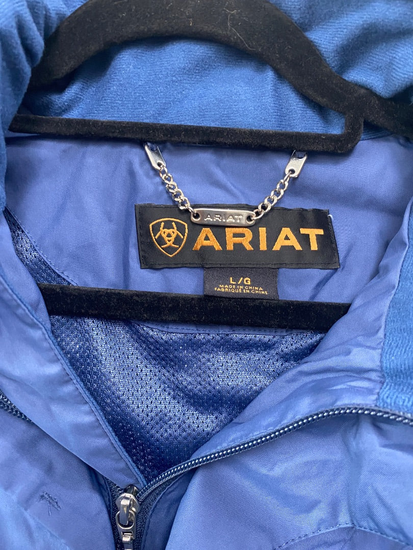 USED Ariat Rain Jacket w/ Detach a Hood Large Blue