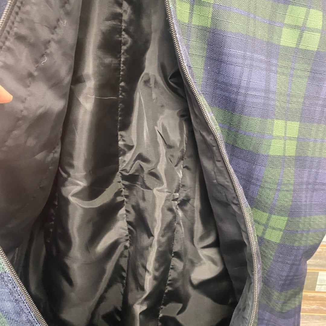 USED Centaur Blue Plaid Garment Bag Blue Plaid