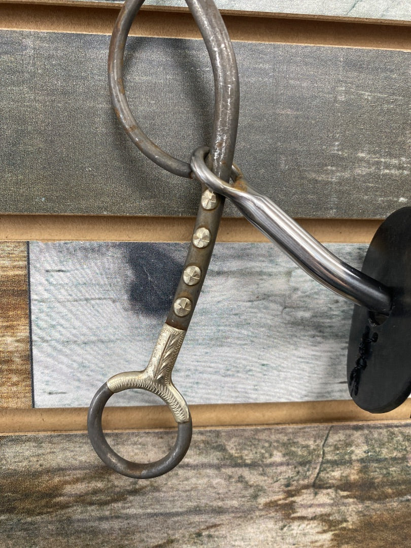 USED Josey Mitchell Long Shank Smooth Snaffle Bit – 5.5” Mouthpiece