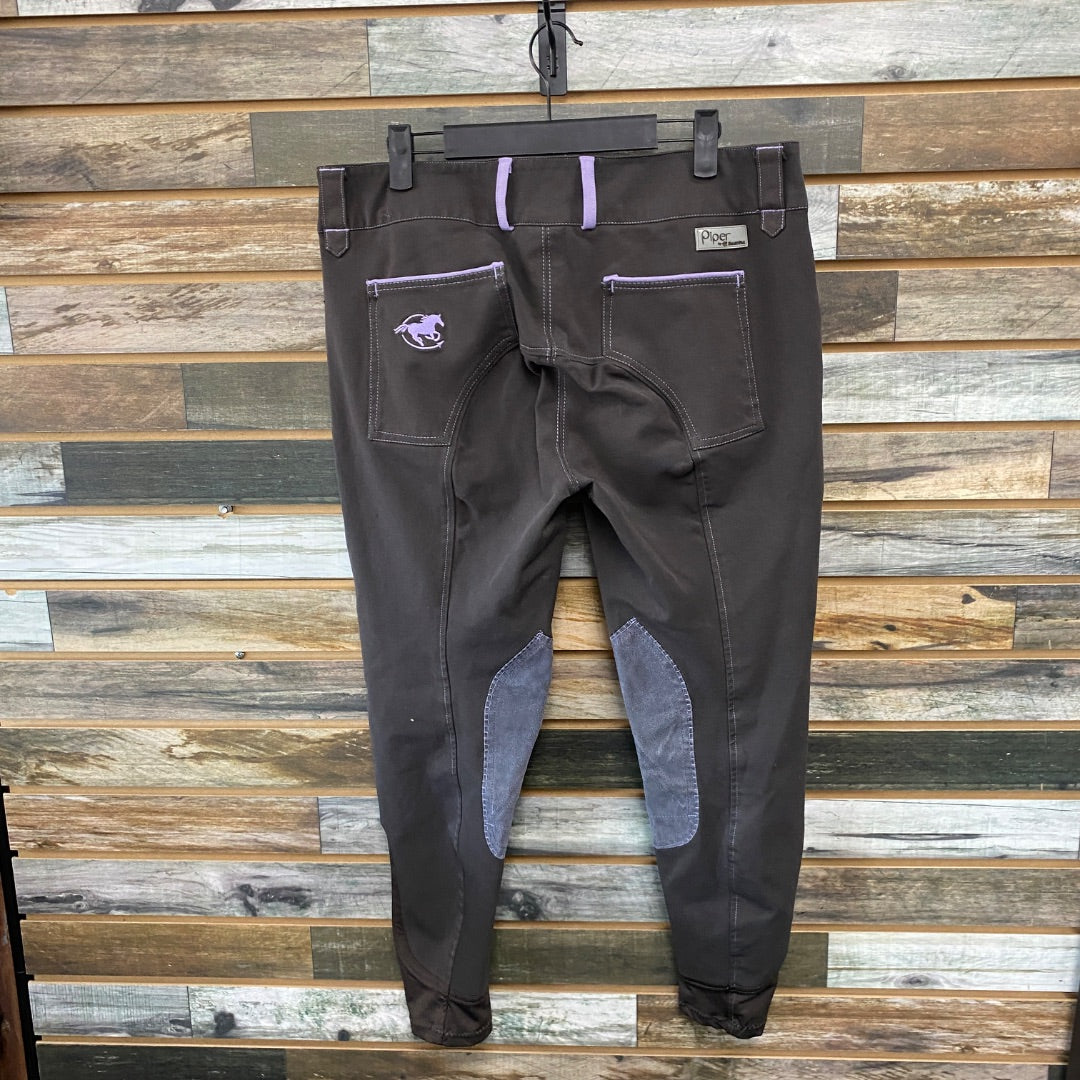 USED Smartpak Ladies English Breeches 34R Gray/lavender