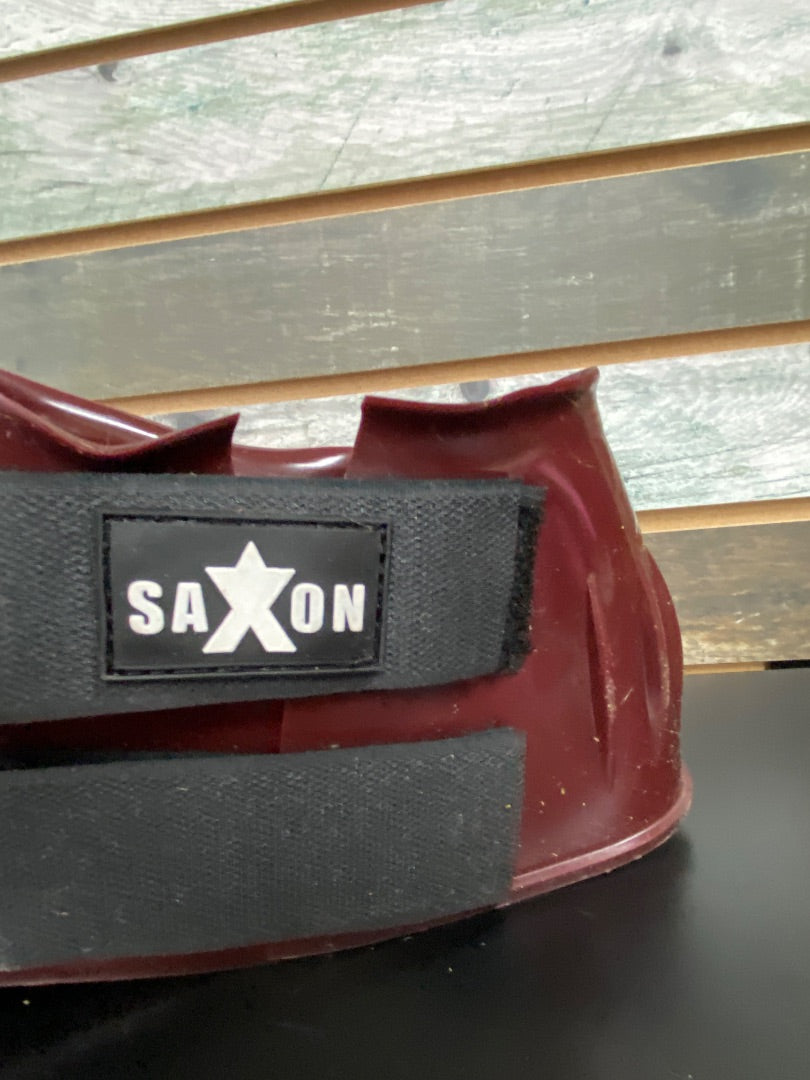 USED Saxon Velcro Bell Boots XL Red